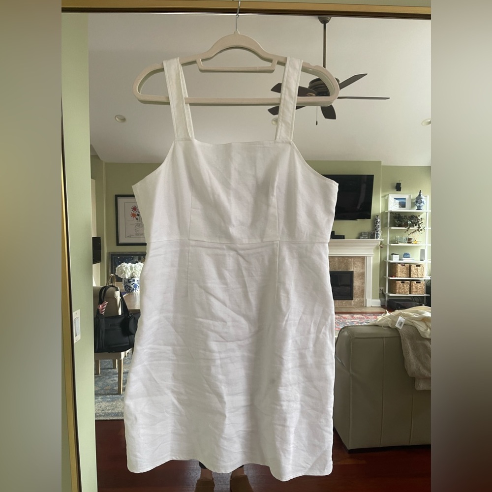 Jcrew white linen dress